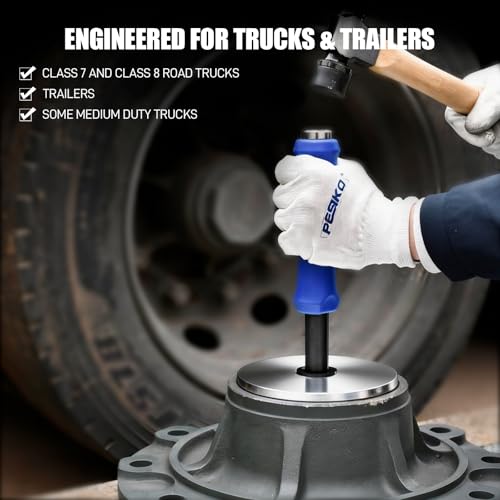 Bearing Race and Seal Driver Kit 6pc - Wheel Bearing Installer Tool | 5 Driver Sizes for 4-13/16" to 6-5/16" Bearings Class 7 & Class 8, Premium Aluminum Alloy, Anti-vibration Handle - size: 6Pcs 4-13/16" to 6-5/16"