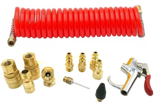 New 12PCS Air Compressor Accessory Pneumatic Tool Set Kit Hose Gun Tire Gauge, may vary
