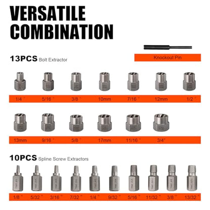42Pcs Bolt Extractor Kit,Left Hand Drill Bit,Easy Out Screw Bolt Extractor | Heavy Duty,Durable&Resistant Damage,Solve Broken Screw Nuts,Multiple Size Options,for Men's Gift,Home Mechanical DIY - size: 42pc