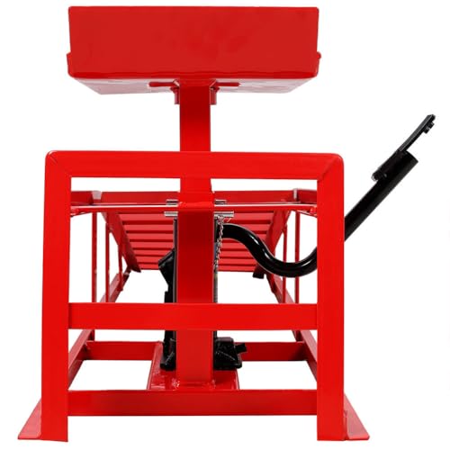 Car Ramps 2 Pack, Heavy Duty Steel Hydraulic High Lift Service Vehicle Ramps with Pedal, 5 Ton Low Profile Hydraulic Car Ramps with Support Jack for DIY Auto Beauty,Red - color: Red