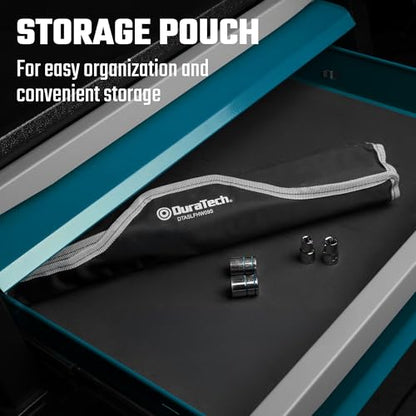 DURATECH Extra Long Anti-Slip Ratcheting Wrench Set, 9-Piece, SAE | Double Box End, 5/16", 11/32", 3/8", 7/16", 1/2", 9/16", 5/8", 11/16", 3/4", CR-V Steel, Rolling Pouch Included