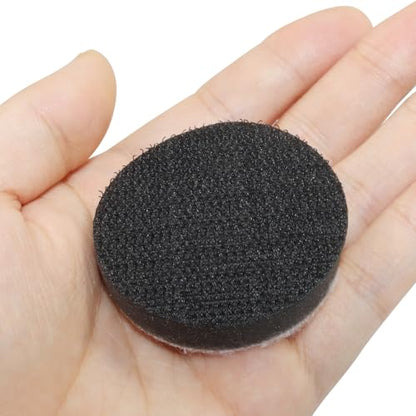 6 Pack 2 Inch Hook and Loop Foam Buffering Pad, Black | Soft Foam, Sponge Cushion Buffer, No Hole, Backing Pad for Sanding - size: 2 Inch