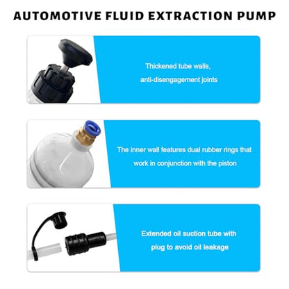 200cc Automotive Fluid Extractor Pump, Multi-Purpose Manual Oil Transfer Pump with 2 Extension Tubes, Universal Fluid Change Syringe Extraction and Filling Tool for Most Cars - color: 200cc