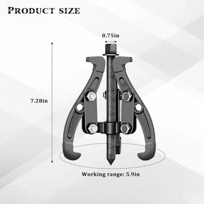 Car 3-Jaw Inner Gear Puller, 6" Heavy Duty Pilot Gear Flywheel Bearings Extractor Tool with Reversible Jaws, Automotive Bearing Pulley Removal Puller Tool, Universal for Vehicles - size: 6IN