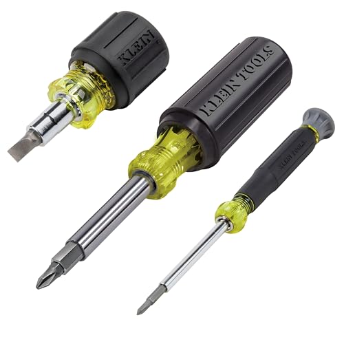 Klein Tools 32500SDKIT Multi-Bit Screwdriver and Nut Driver Set with Cushion-Grip Handles, Includes Stubby, 11-in-1, and 4-in-1 Electronics Drivers - size: 3-Piece Set