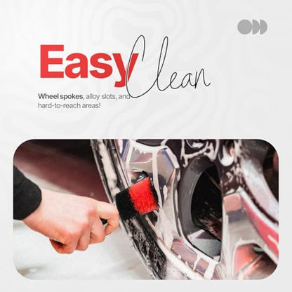 Pack of 1 Wheel Brush - 19Inch Long, Soft Bristle, No Scratch Car Wheel Cleaner Brush - Detailing Brush for Tires, Wheels, Rims, Exhaust Tips, Vehicle Engine, Motorcycles - size: Large
