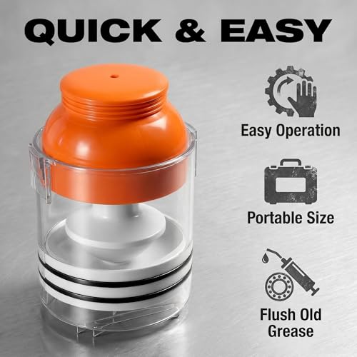 Enmja Premium Wheel Bearing Packer Kit - Handy Bearing Grease Packer Tool with Clear Tube, Effortlessly Flushes Old Grease & Repacks Wheel Bearings for Cars Trucks Trailers ATVs up to 3.5" OD