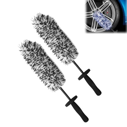 Wheel Barrel Brush, 2026 New Car Wheel Cleaner Brushs Long Handle Microfiber Wheel, Non Scratch Car Detailing Brush for Rim Cleaning and Car Detailing (2Pcs Black) - color: 2Pcs Black