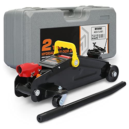 Magshion 2-Ton Hydraulic Trolley Floor Jack with Carrying Case, Heavy Duty 4000 lbs Capacity Low Profile Car Jack for SUVs, Pickup Trucks, Home Garage & Workshop Vehicle Maintenance, Black - color: Black, size: 2 Ton