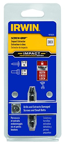 IRWIN 1876223 Impact Performance Series Grip Double-Ended Screw Extractor Insert Bit, De-3 - size: DE-3
