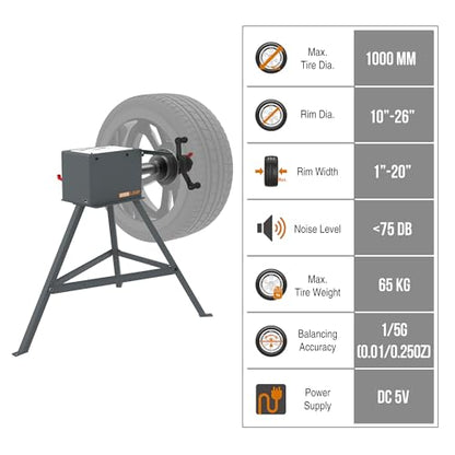 Manual Wheel Balancer Machine, Portable Wheel Balancing Tool Charged by USB