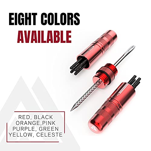 KOM Cycling Tubeless Tire Repair Kit for Bikes 8 Colors! Fixes Mountain Bike and Road Bicycle Tire Punctures - color: Red