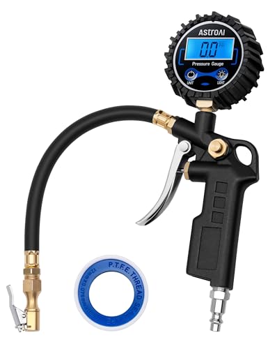 AstroAI Digital Tire Pressure Gauge with Inflator, 3-250 PSI Air Chuck & Compressor Accessories Heavy Duty with Quick Connect Coupler, 0.1 Display Resolution, 1Pack Standard - size: 1 Pack Standard, style: without case