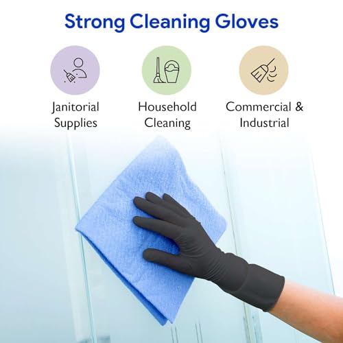 Black Nitrile Disposable Gloves | 200-Pack | Latex-Free for Medical, Surgical, Cleaning, Food Prep, Cooking, Tattoo - style: Medium