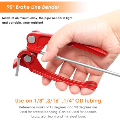 3/16 Inch Brake Line Repair Kit, 2 Set 25FT 3/16 Inch Brake Line with 102Pcs Fittings (Includes 8 Unions) and Double & Single Brake Line Flaring Tool Kit & Brake Line Bender(Silver) - size: 3/16 + 3/16 Inch Gold, style: Brake Line Kit & Tube Bender
