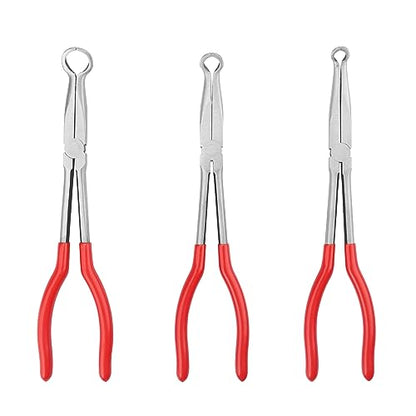 3 PCS 11 Inch Long Reach Hose Grip Pliers, Long Needle Nose Pliers, 11" Hose Gripper Plier Set for Car Maintenance, Home Appliance Maintenance, And Electrician Maintenance,by GENHAKON - size: 3 PCS