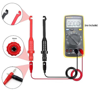 2PCS Multimeter Test Leads Set Electric Wire Piercing Probe Clip, Automotive Insulation Back Probes with 4mm Banana Plug Test Leads for for Diagnostic Electrical Testing