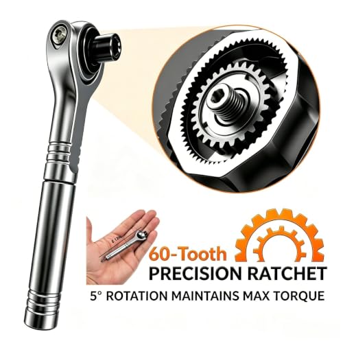 40 in 1 Ratchet Screwdriver Set, 60-Tooth Magnetic Ratcheting Screwdriver Set with 180° Rotating Ratchet Head for DIY Project, Home Repair & Furniture