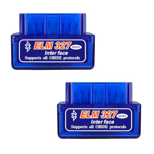 KVAEY 2 PCS OBDII Car Auto Diagnostic Scanner, ELM327 Automotive Bluetooth Scan Tool and Code Reader, Professional Car Bluetooth Engine Fault Code Reader, Universal Car Accessories (2 PCS) - color: Blue, size: 2 PCS