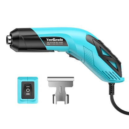 350W Mini Heat Gun with Dual Temp Settings 554℉ & 896℉ (290℃-480℃), Mini Hot air Gun with Overheat Protection Reflector Nozzle and 4.9Ft Long Cable for Crafts, Shrink Tubing and Epoxy Resin
