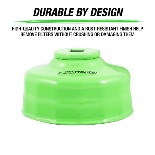 OEMTOOLS 87142 65mm 14 Flute Oil Filter Wrench, Economy Car Oil Filter Remover, Prevents Slippage and Stripping, 3/8 Inch Drive | 65mm 14 Flute Oil Filter Wrench Set, Fits 3/8" Ratchet, Non-Slip Grip, Rust-Resistant - style: 65 mm 14 Flute