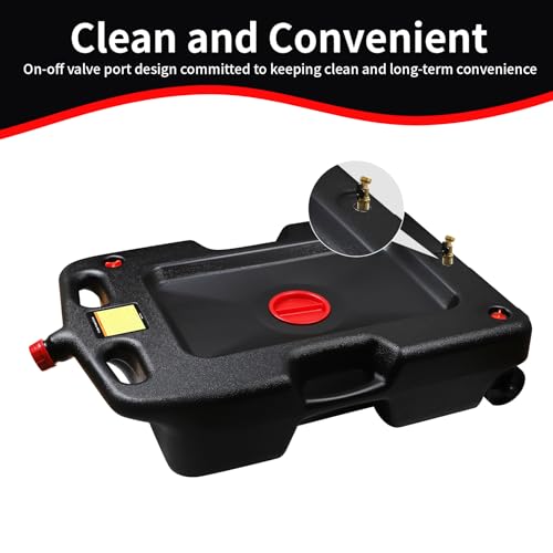 PONO AA075 Portable Oil Drain Pan, 15 Gallon Low Profile Oil Drain Container-58 Quart Large Opening with Seal Cap Oil Change Pan for Trucks, Buses, RVs