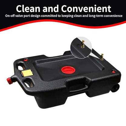 AAIN 15-Gallon Oil Drain Pan, 58-Quart Large Opening | Sealing Cap| Leak-Resistant Design| Screw Vent| Smooth Oil Pouring| Car & Truck Maintenance| Black