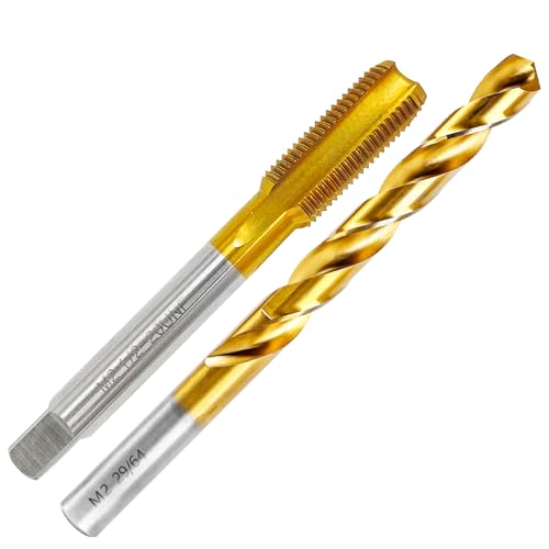1/2"-20 UNF Tap and 29/64" Drill Bit kit for Metal,M2 HSS Drill and Tap Set | Combination of Drill and Tap Kit for Metal - size: 1/2"-20 UNF Tap - 29/64" Drill