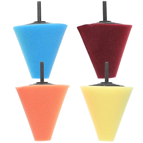 Milisten 4pcs Car Polishing Sponge Kit Cone Shaped Buffing Pads for Wheel Hub and Metal with Easy Operation for Automotive Car Care and Professional Results