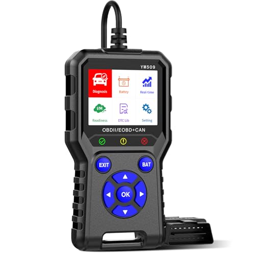 OBD2 Scanner with 2.8" Color Screen & Live Data Graphs – No App Needed, View DTC Status, Freeze Frame, I/M Readiness Status, Battery Voltage Monitor for 1996+ Gasoline Vehicles (Black) - color: Black