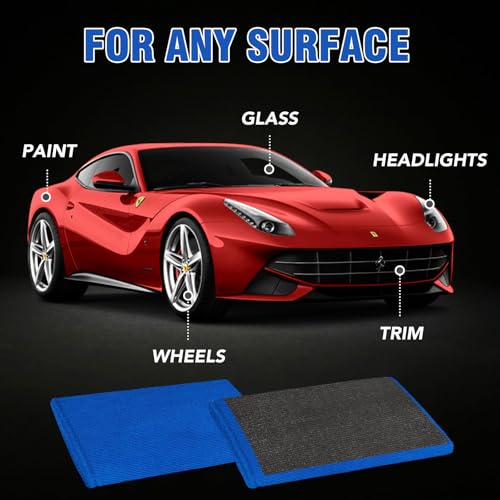 Tidy Monster 2 Pack Clay Mitt and Bar, Medium Grade Bundle with Blue Clay Towel for Car Cleaning and Polishing - color: Blue