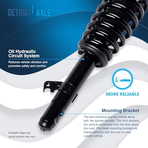 Detroit Axle - Front Steering Knuckles Wheel Hub Bearings Struts w/Coil Springs Replacement for Ford Fusion Lincoln MKZ Mercury Milan - 4pc Set - size: 4QU47649/ Big strut kit