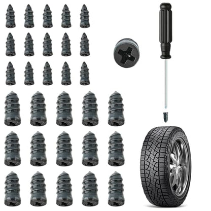 2026 Upgraded Rubber Tire Repair Rubber Nail kit, 30 PCS Self-Service Emergency Tire Repair Kit with Screwdriver for Car, Motorcycle, Truck, Tractor Tire Puncture Repair