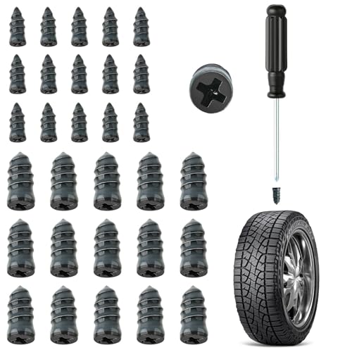 2026 Upgraded Rubber Tire Repair Rubber Nail kit, 30 PCS Self-Service Emergency Tire Repair Kit with Screwdriver for Car, Motorcycle, Truck, Tractor Tire Puncture Repair