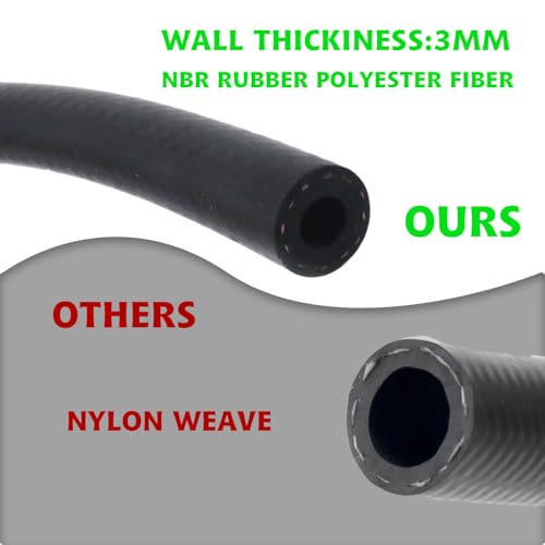 Fuel Line Hose Kit 3.3FT 5PCS With 30Pcs Clamps,3/8" 5/16" 1/4" 1/2" 3/16" ID High Performance 300PSI NBR Rubber for Automotive, Small Engines, ATV, Push Lock Reinforced - size: 3.3FT 5PCS