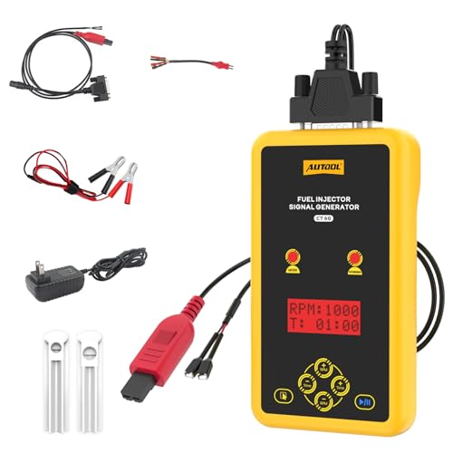 AUTOOL Fuel Injector Tester and Cleaner 12V&70V Fuel Injector Cleaner Kit Fuel Injector Cleaning Kit for GDI, Adjustable Pulse Width RPM & Time, Two Injectors Test Simultaneously