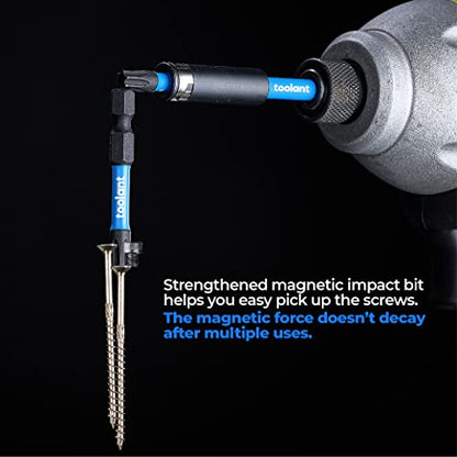 ToolAnt 1' Impact Torx Bit Set (TT7-40), Qty 13; Tamper-Proof Star Bit Set, 1/4' Hex-Shank, CNC Machined Tips, S2 Steel, Impact Magnetic Bit Holder & Storage Box - size: 1"*13+1pcs