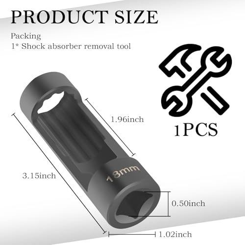 18mm Shock Absorber Socket for Removal of Shock Absorbers Nut,Strut Nut Socket with 12 Point 1/2" Drive Compatible with Cars,SUVs,Trucks,Portability Suspension Tools Strut Sockets