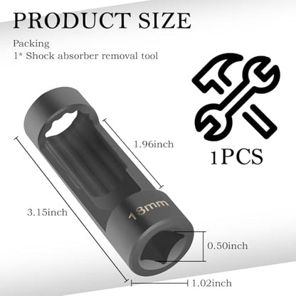 18mm Shock Absorber Socket for Removal of Shock Absorbers Nut,Strut Nut Socket with 12 Point 1/2" Drive Compatible with Cars,SUVs,Trucks,Portability Suspension Tools Strut Sockets