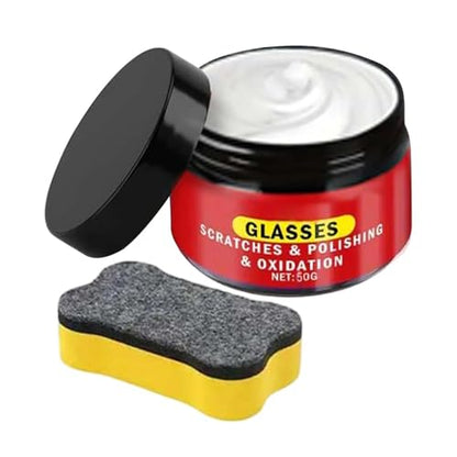 Glass Polishing Cream, 50g Instant Glass Scratch Repair Paste | Deep Cleaning & Removes Wiper Marks, Swirls, Water Spots & Windshield Cleaner & Remover for Minor Glass Scratches