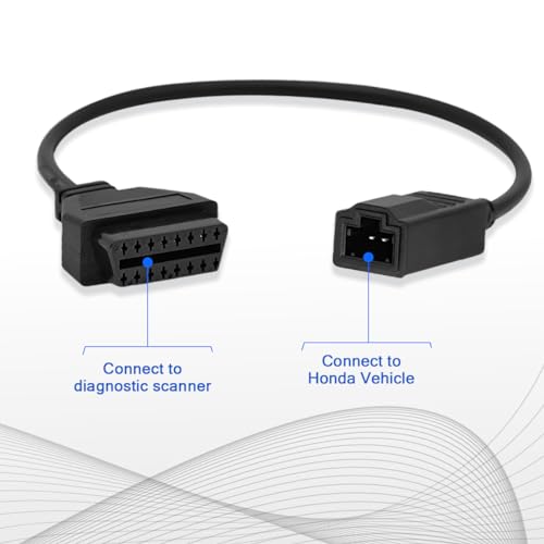 OBD1 to OBD2 Adapter Cable for Honda Vehicles OBD2 16Pin to OBD1 3Pin OBDII Car Diagnostic Connector Compatible with OBD II Diagnostic Scanner (3Pin for Honda)