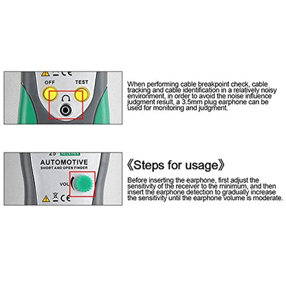 Automotive Short and Open Finder Circuit Tester, Angchun DC 6-24V Car Circuit Breaker Finder Wire Tracer Electrical Adjustable Short Detector Diagnostic Test Tool with Power Probe for Vehicle Repair