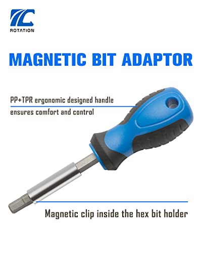ROTATION 38-Piece 1/4 Bit Driver Screwdriver Bit Set with Portable Case, Chrome Vanadium Steel Multi Torq/Phillips/Torx/Triwing/Hex/Star - style: 38pc