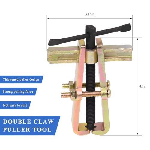 4" 2-Jaw Gear Puller, Adjustable Carbon Steel Flywheel Remover Bearing Gear Puller, Two Claws Separate Lifting Device Pump Removal Tool for Bearings Pulleys Flywheels - color: Black & Yellow