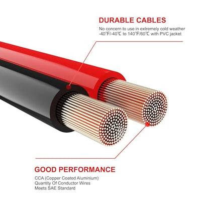 800A Jumper Cables,Heavy Duty 1 Gauge 30 Feet Battery Cable for Car,Quick Connect Booster Battery Wires with Alligator Clips,Carrying Bag for Cars Truck SUV - size: 1 Gauge 30 feet (Standard)
