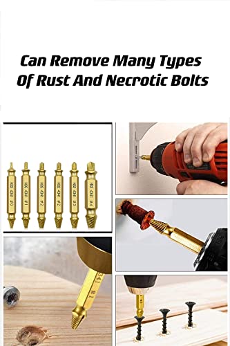 Damaged Screw Extractor-Kit Stripped-Screws Removal-Tool - Broken Screw Extractor Speed Out Screw Extractor Set 6PCS Cooswai