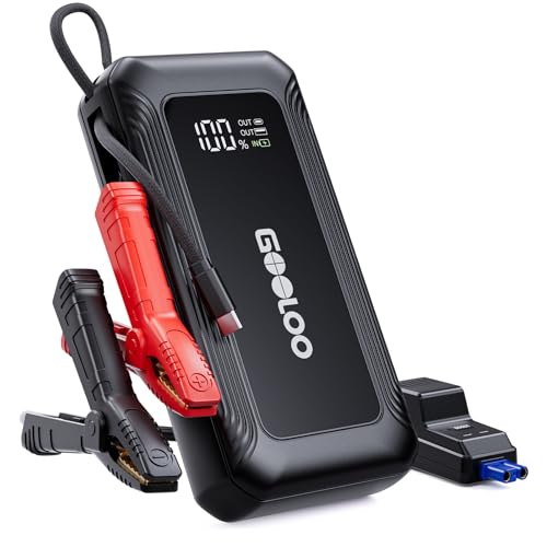 GOOLOO G7 3000A Jump Starter with Built-in Cable,Portable Jump Starter for 45W Fast Charging,12V SuperSafe Lithium Jump Box, Battery Booster Pack Up to 8.5L Gas or 6.0L Diesel Engine - color: black