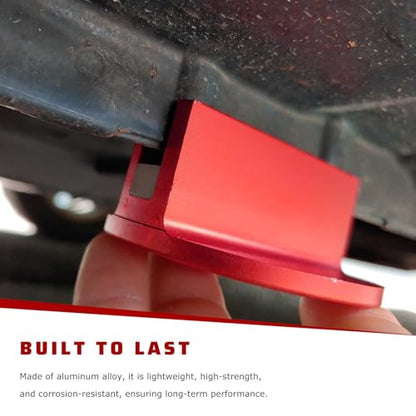 Universal Magnetic Jack Pad, 0.4" Slotted Aluminum Grooved Floor Jack Pad Tool Frame Rail Protector, Pinch Weld Jacking Puck Adapter with Large Slot for Most Vehicles (Red) - color: Red