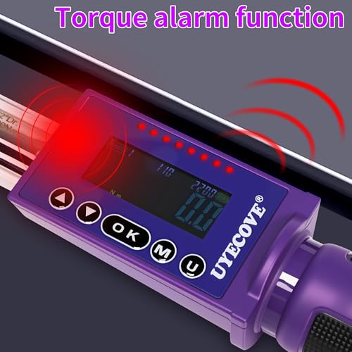 Digital Torque Wrench 1/2 Drive, (8.1-147.5 FT-LB/11-200N.M) ±2% High Accuracy Digital Torque Wrench, With Vibration, Buzzer and LED Alert - size: 1/2-inch (8.1-147.5 Ft-lbs./11-200Nm)