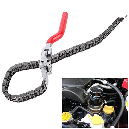 Oil Filter Wrench,Acouto Chain Wrench Spanner 13.8in Long Handle Adjustable Oil Filter Spanner,Auto Car Repairing Tool Removal Hand Tool Self Adjusting